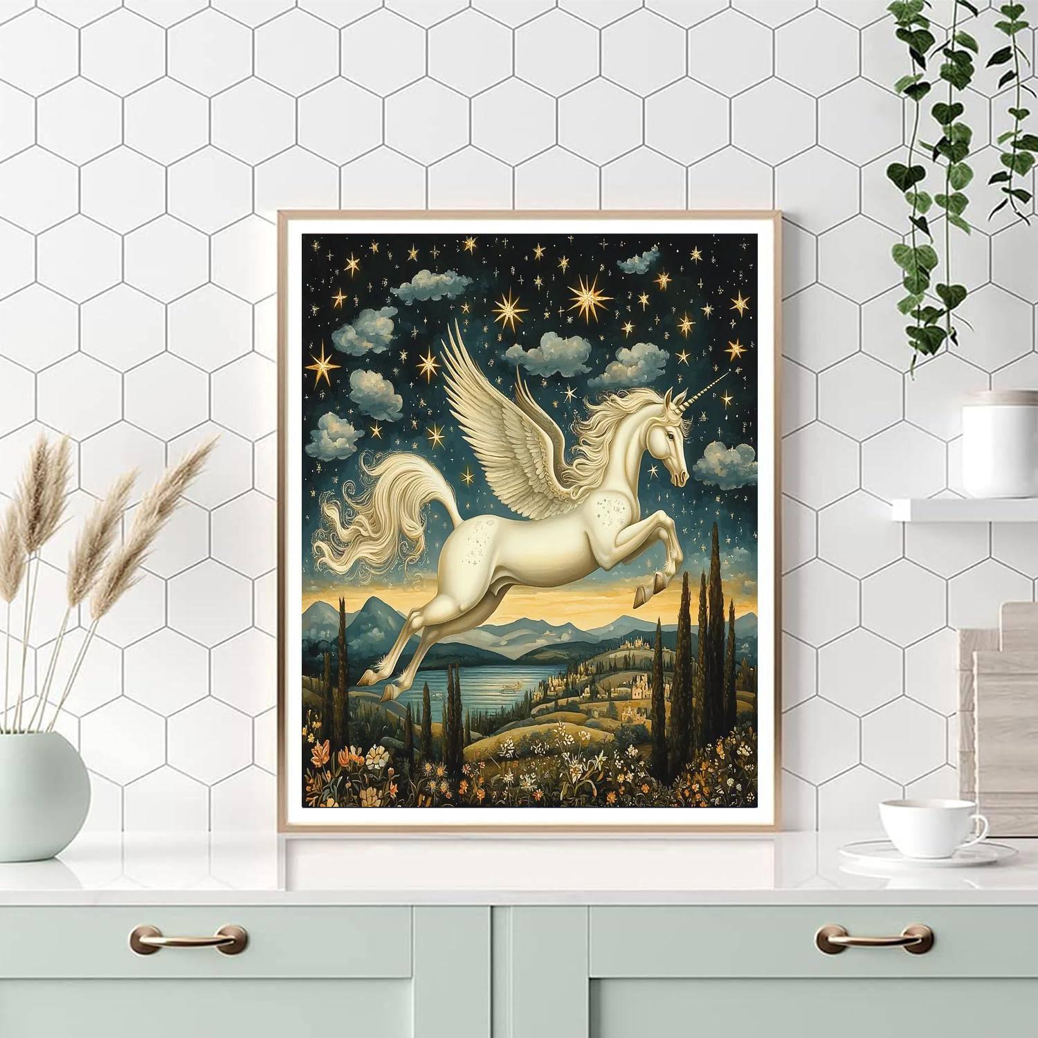 Sandro Botticelli Inspired Dream Of Pegasus  Number Painting