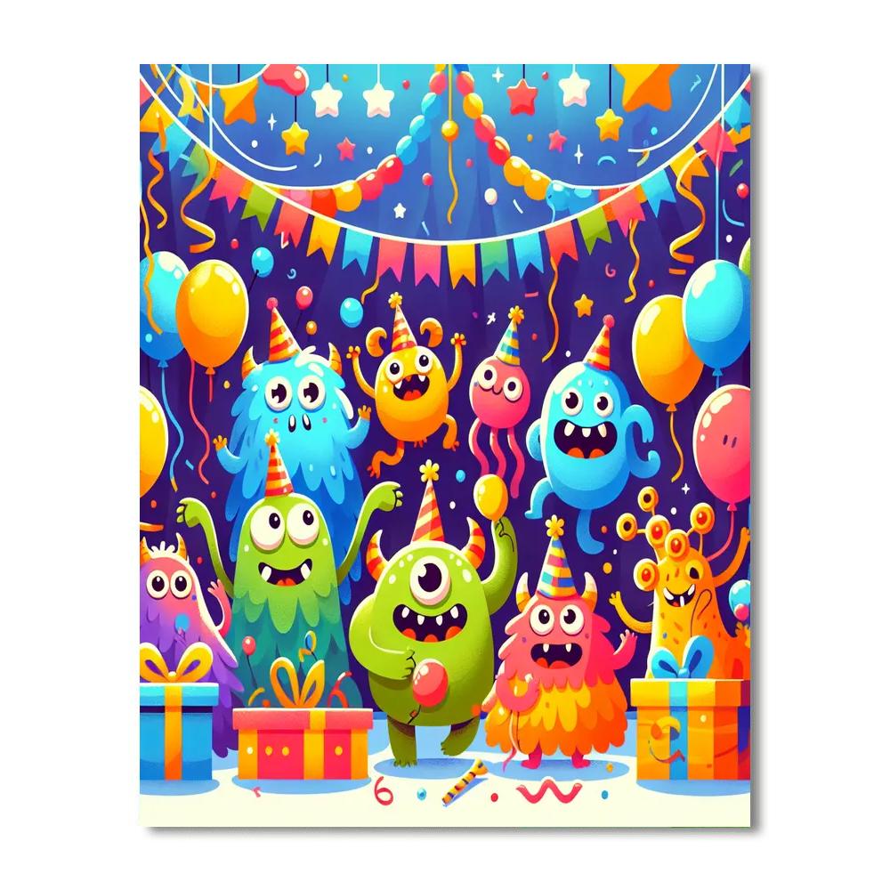 Giggle Fest With Monsters Numbered Painting Kits