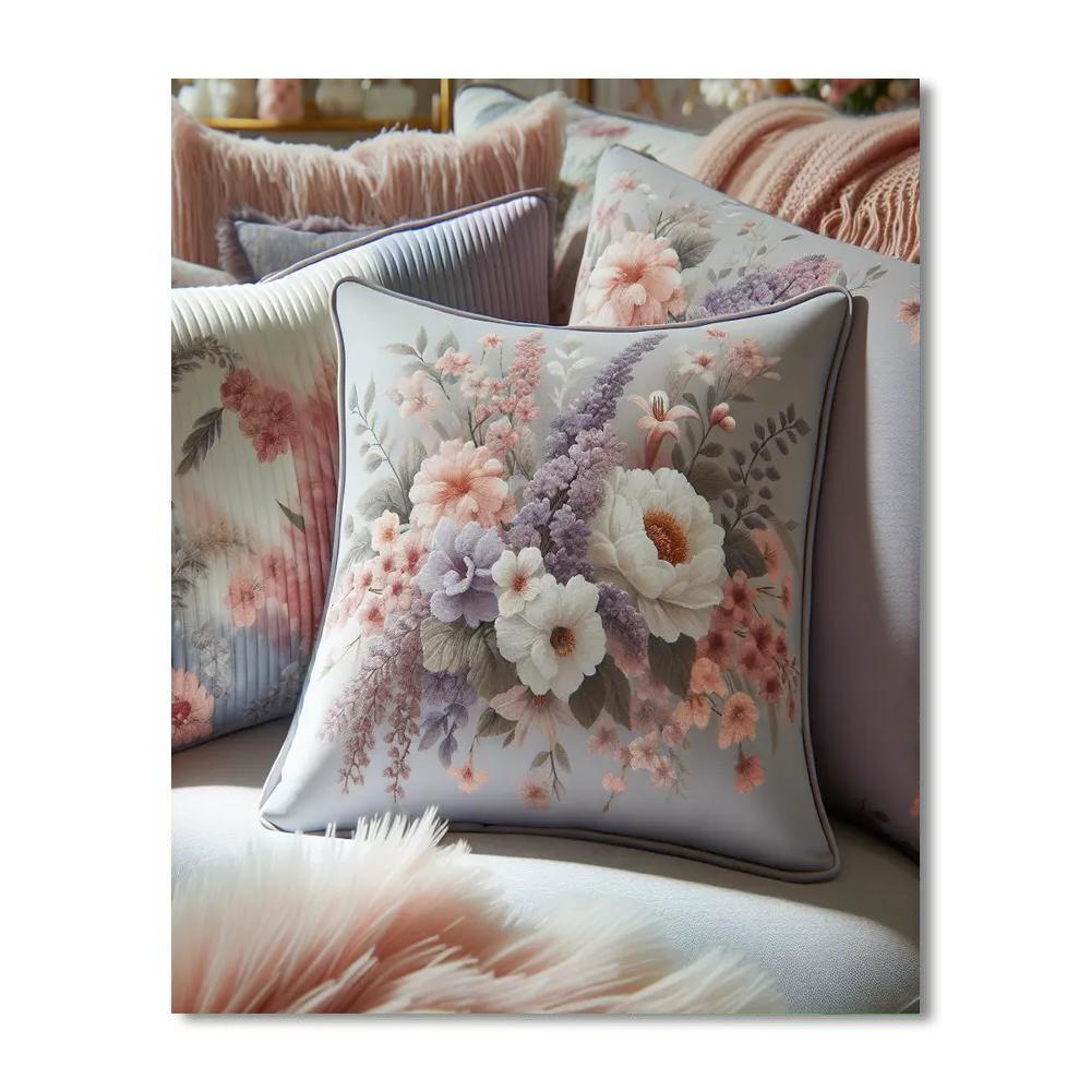 Petal Harmony Cushion Painting Number Kit