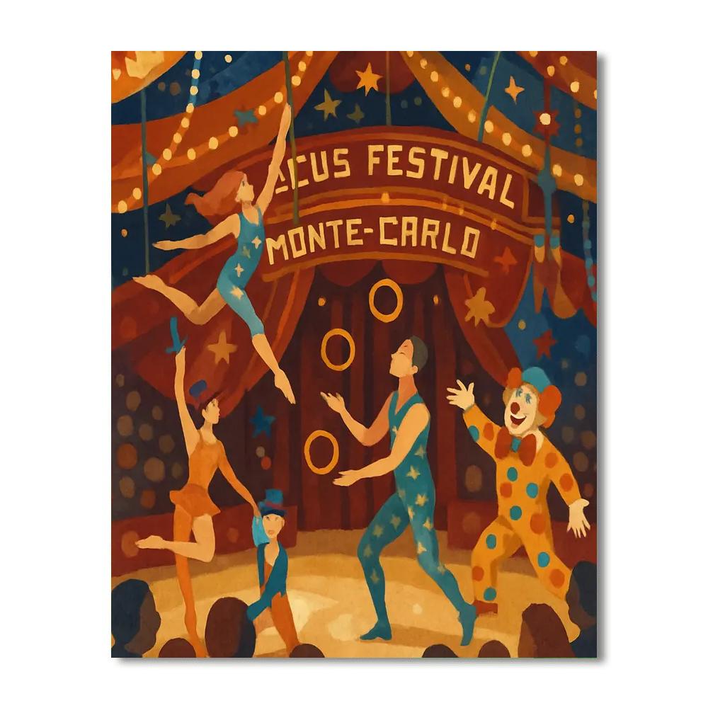 Circus Festival Of Monte Carlo Painting By Numbers Kit