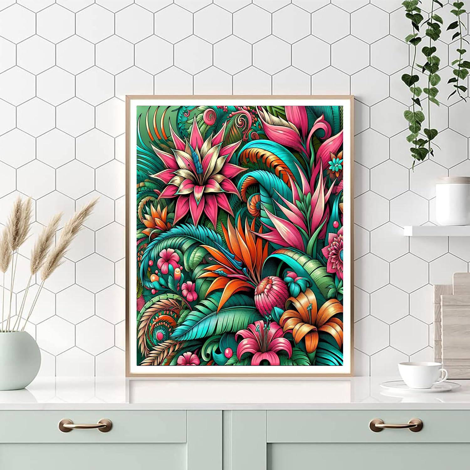 Exotic Flora Painting By Numbers Kit