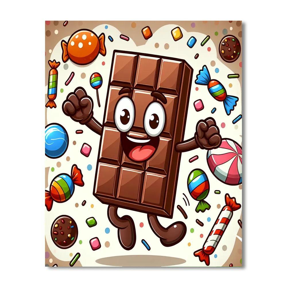 Bouncy Chocolate Bar DIY Paint By Numbers