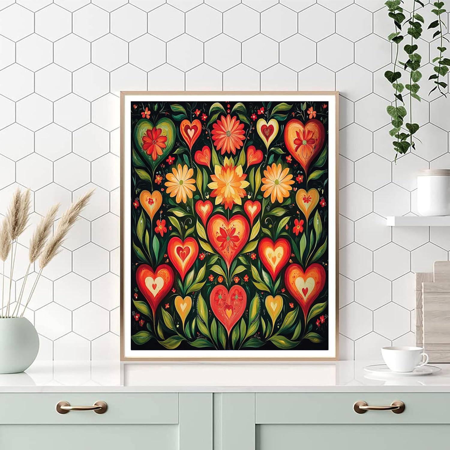 Frida Kahlo Inspired Floral Heartbeats  Paint By Color