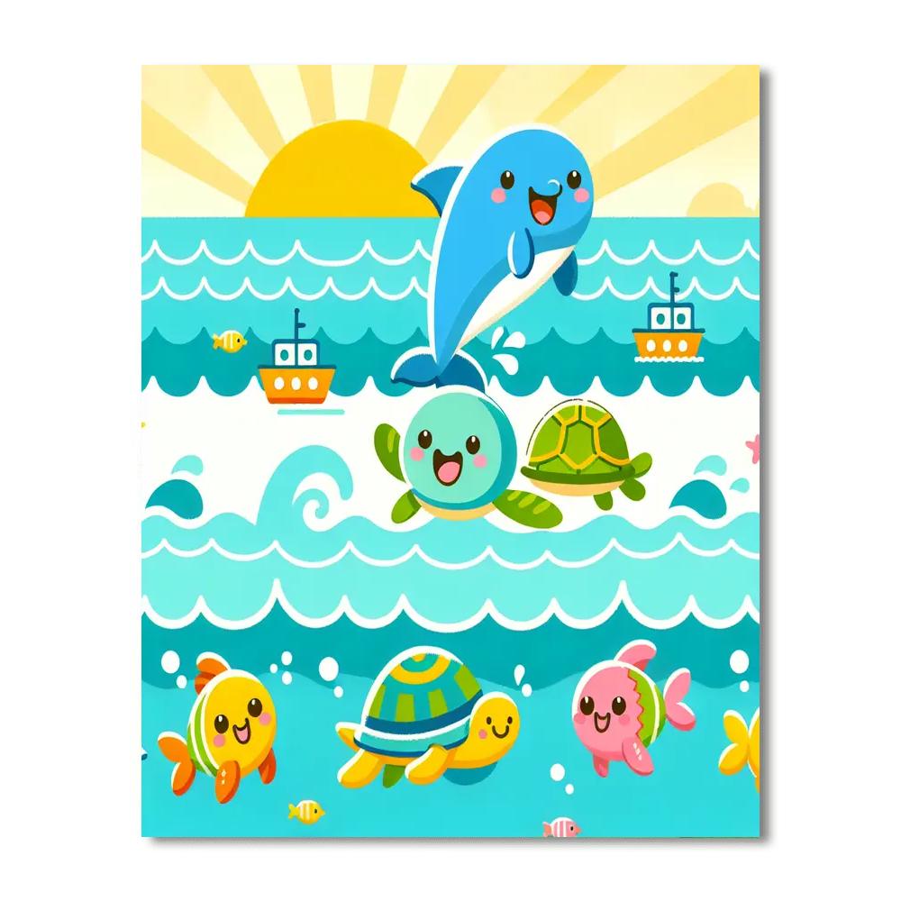 Coastal Critter Cruise Paint By Color