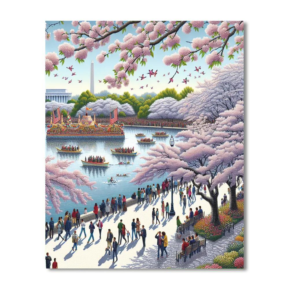 The Cherry Blossom Festival - Washington D.c. Paint By Numbers Kits