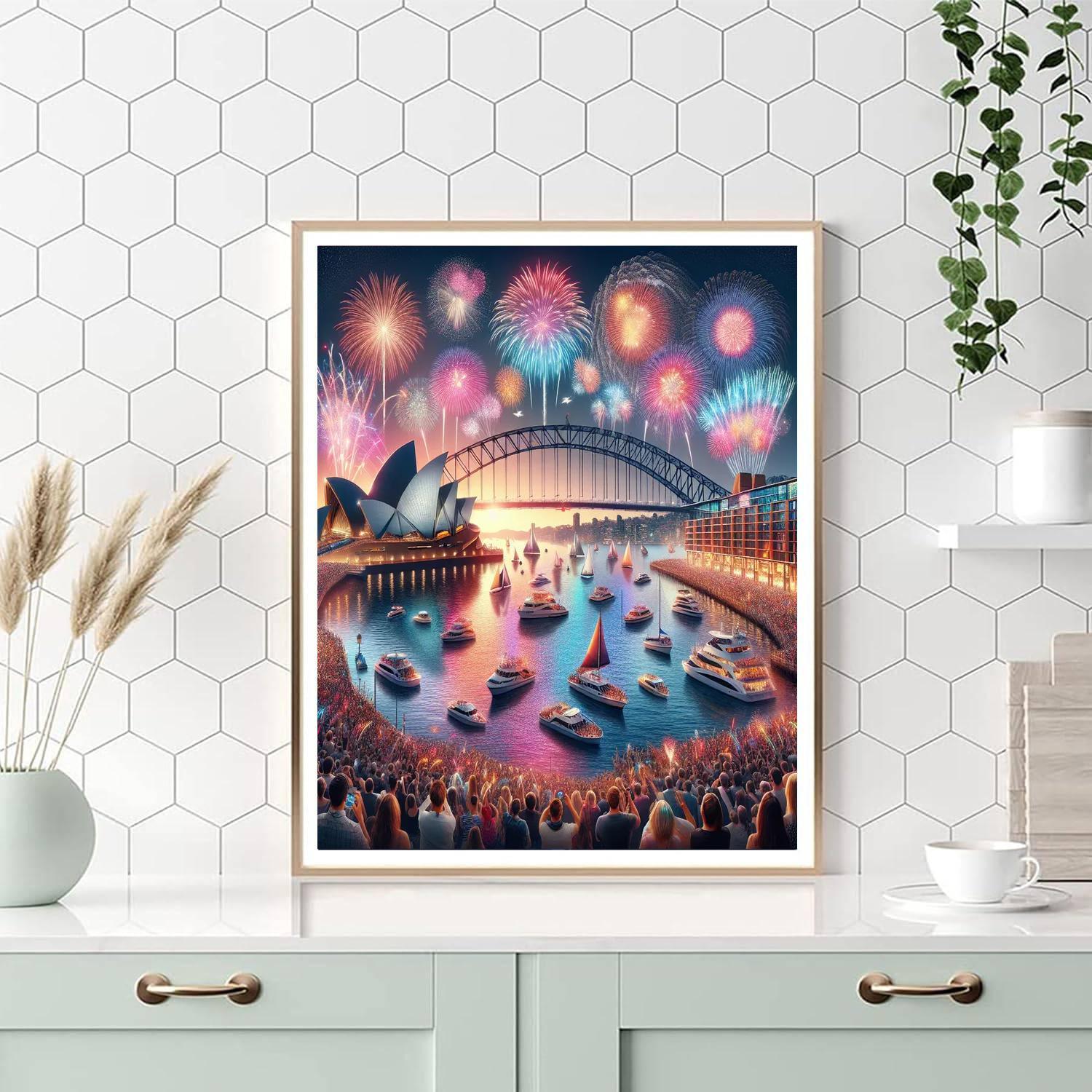 New Year's Eve Fireworks - Sydney DIY Paint By Numbers