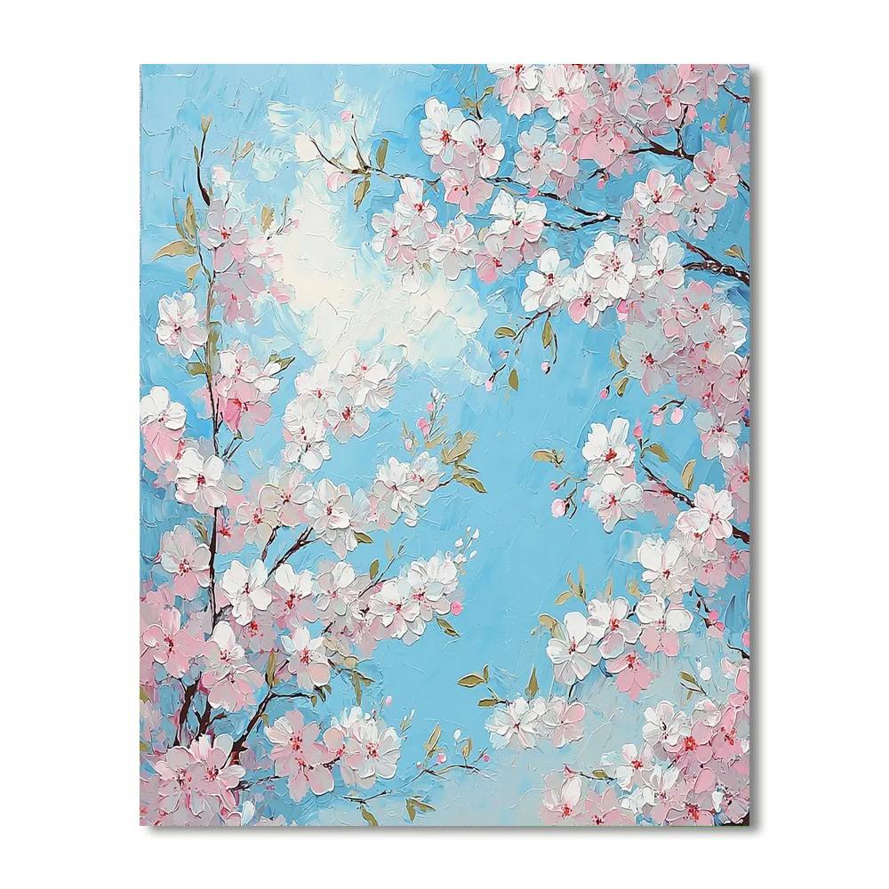 Traditional Japanese Art Inspired Blossoming Sakura Trees  Paint By Numbers Kits