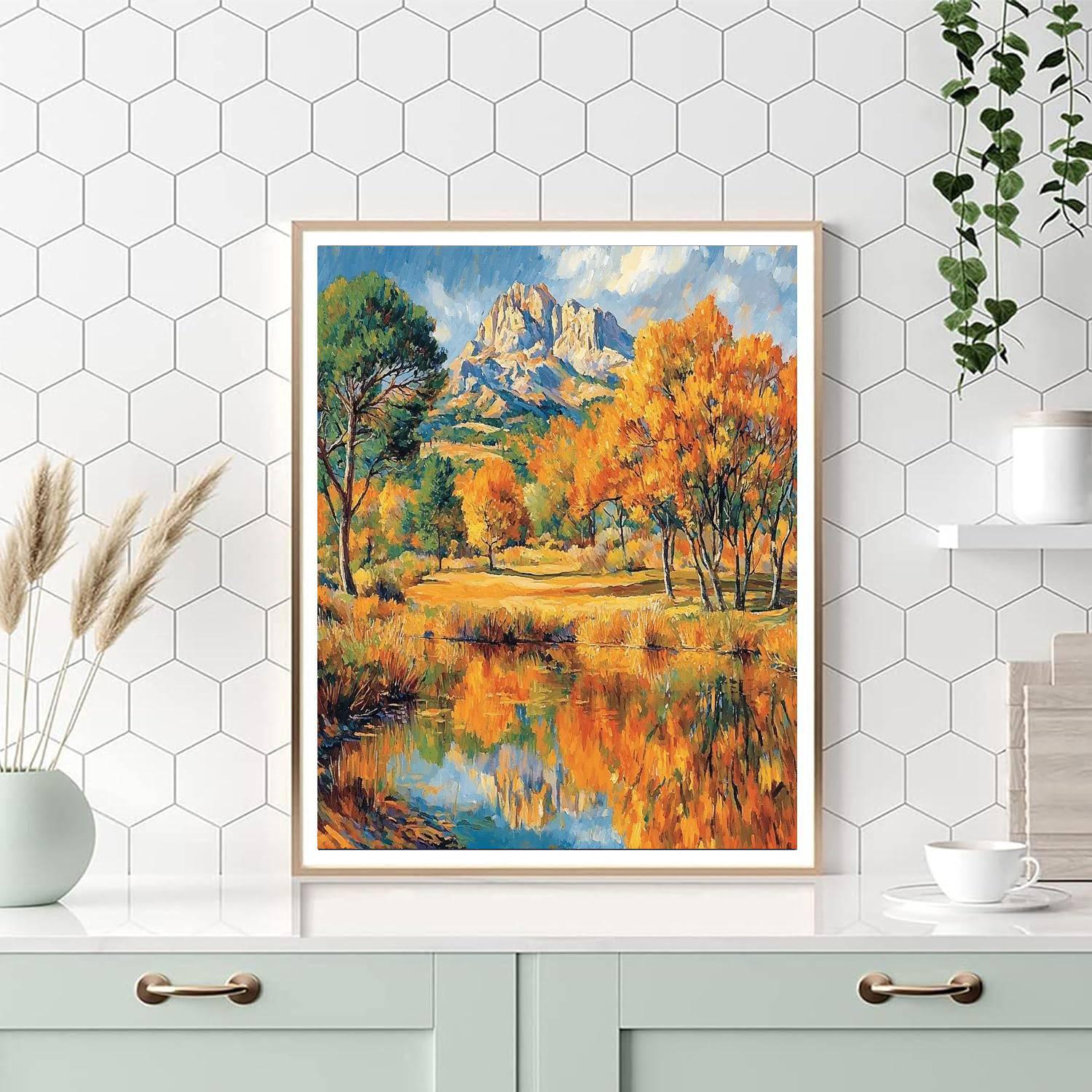 Paul Cézanne Inspired Enchanting Autumn Reflections  Painting By Numbers Kit