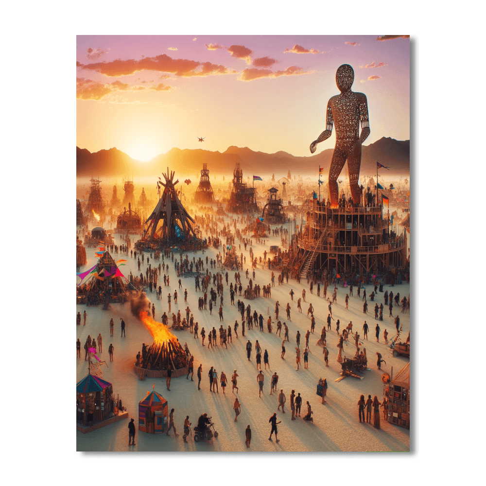 The Burning Man Festival - Black Rock City, Usa Painting Number Kit