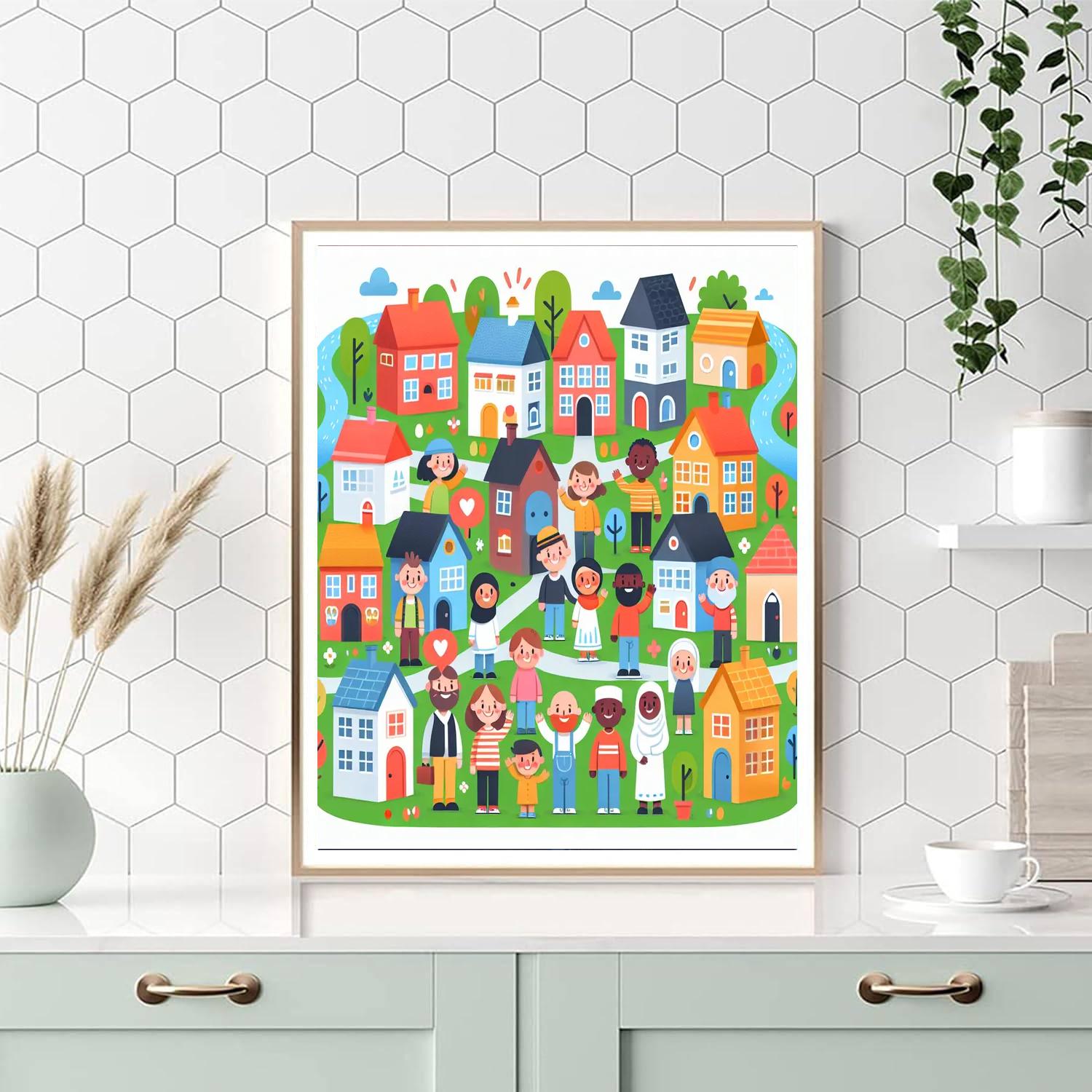 Village Life Number Painting