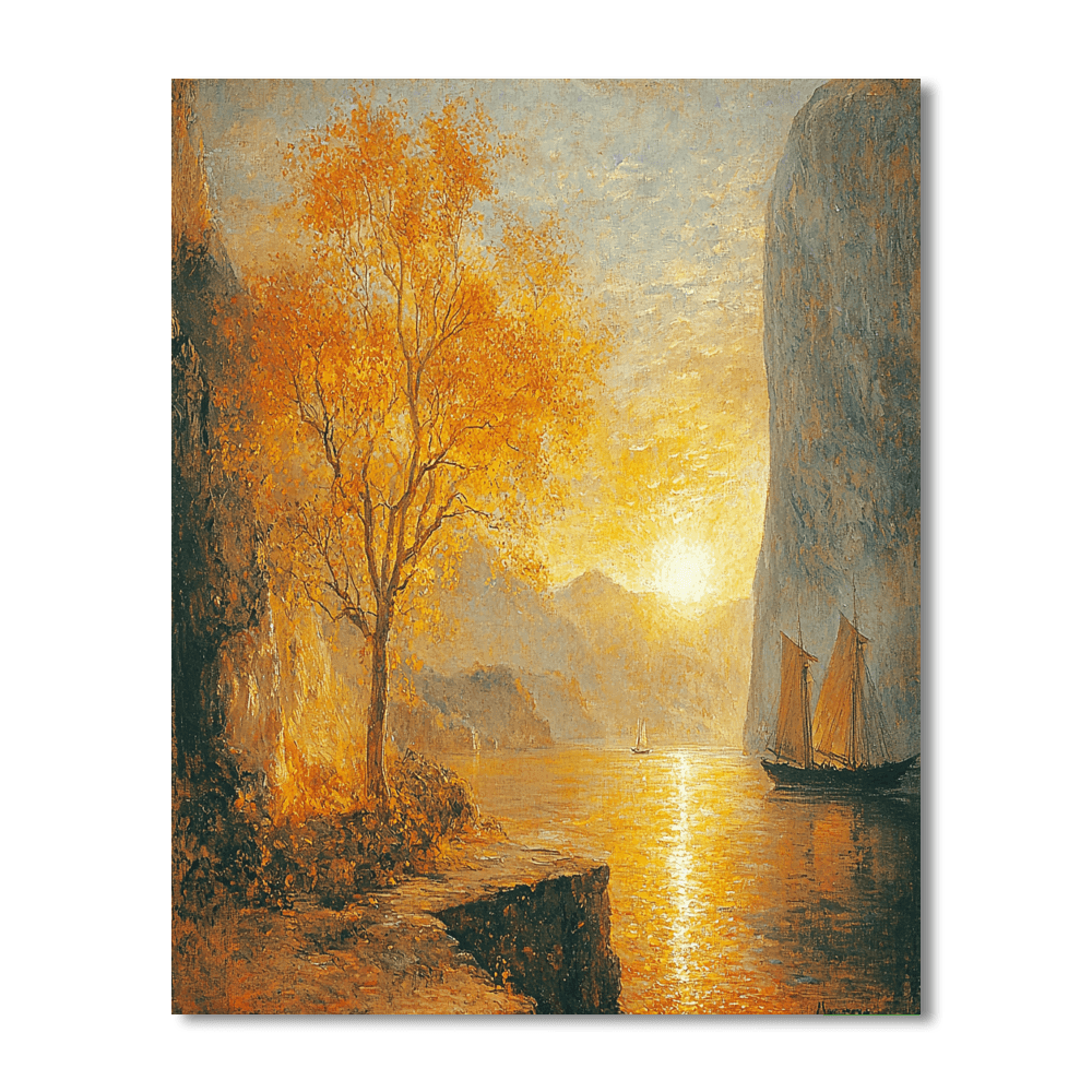 J.M.W. Turner Inspired Golden Autumn Bliss  DIY Paint By Numbers