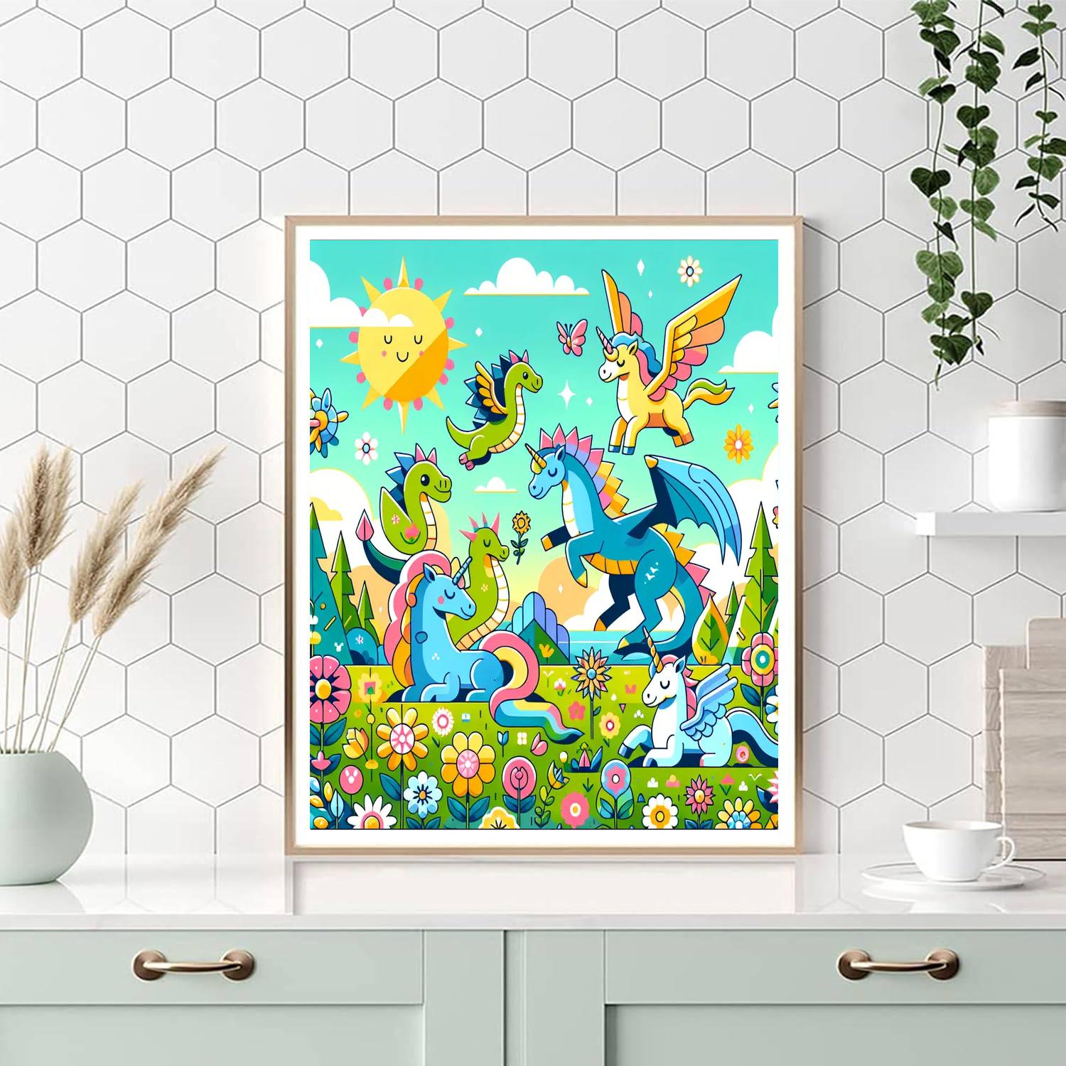 Magical Meadow Creatures Painting Number Kit