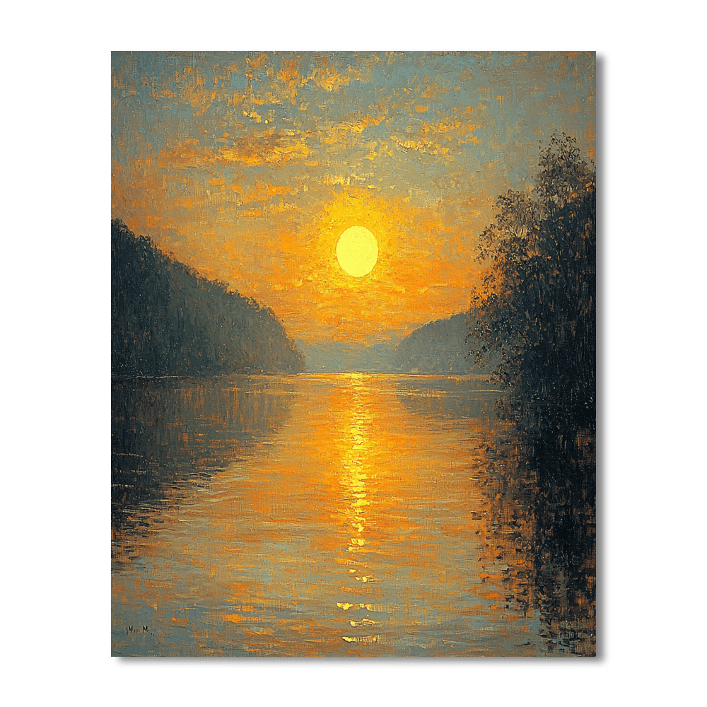 J.M.W. Turner Inspired Golden Reflections  DIY Paint By Numbers