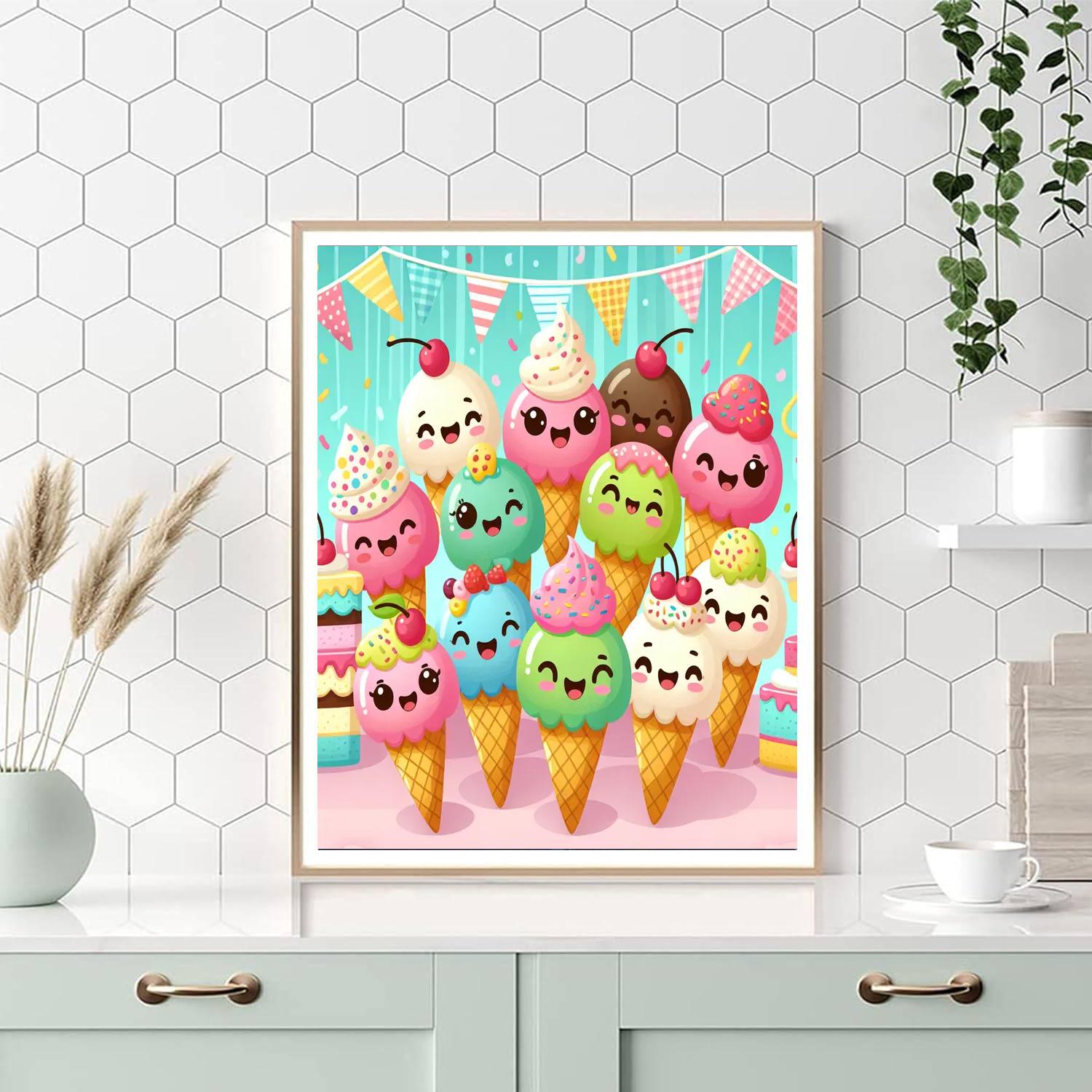 Joyful Ice Cream Adventure Painting By Numbers Kit