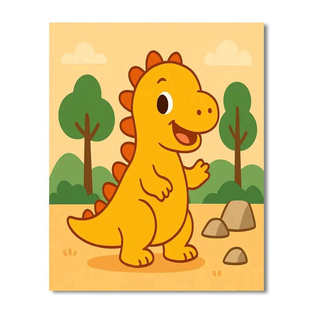 Friendly Dino Quest Paint By Numbers Art