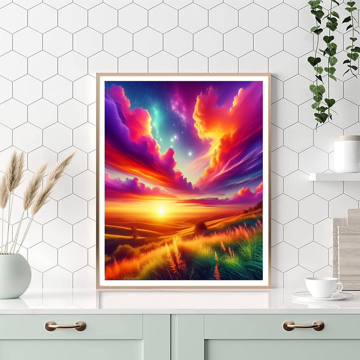 Enchanting Sunset Over Hills Paint By Numbers Art