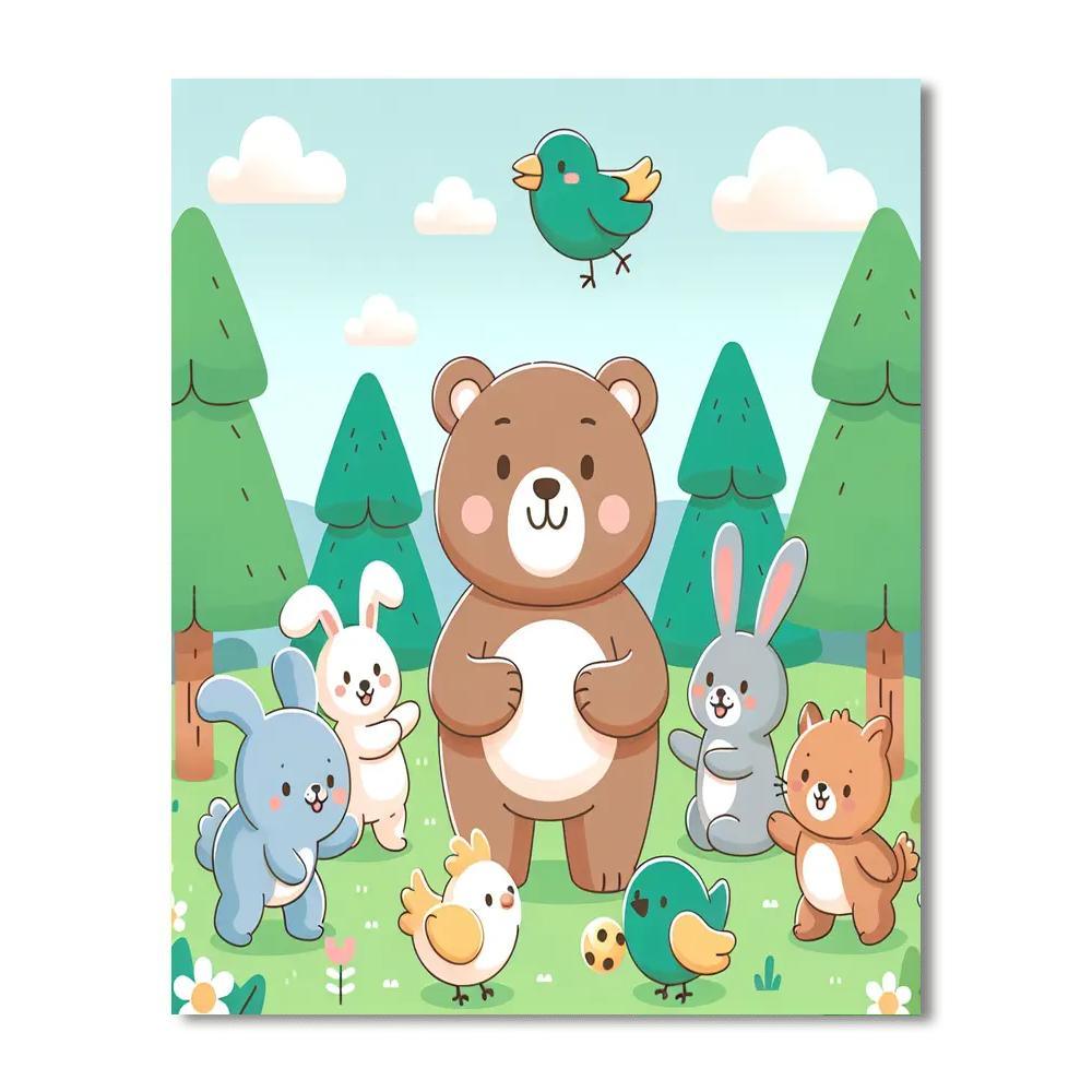 Animal Friends Puzzle Paint By Numbers