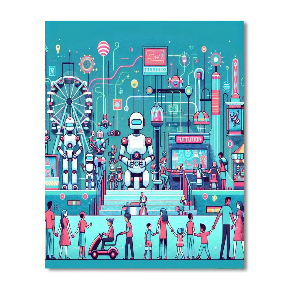 Robotic Funland Painting By Numbers Kit