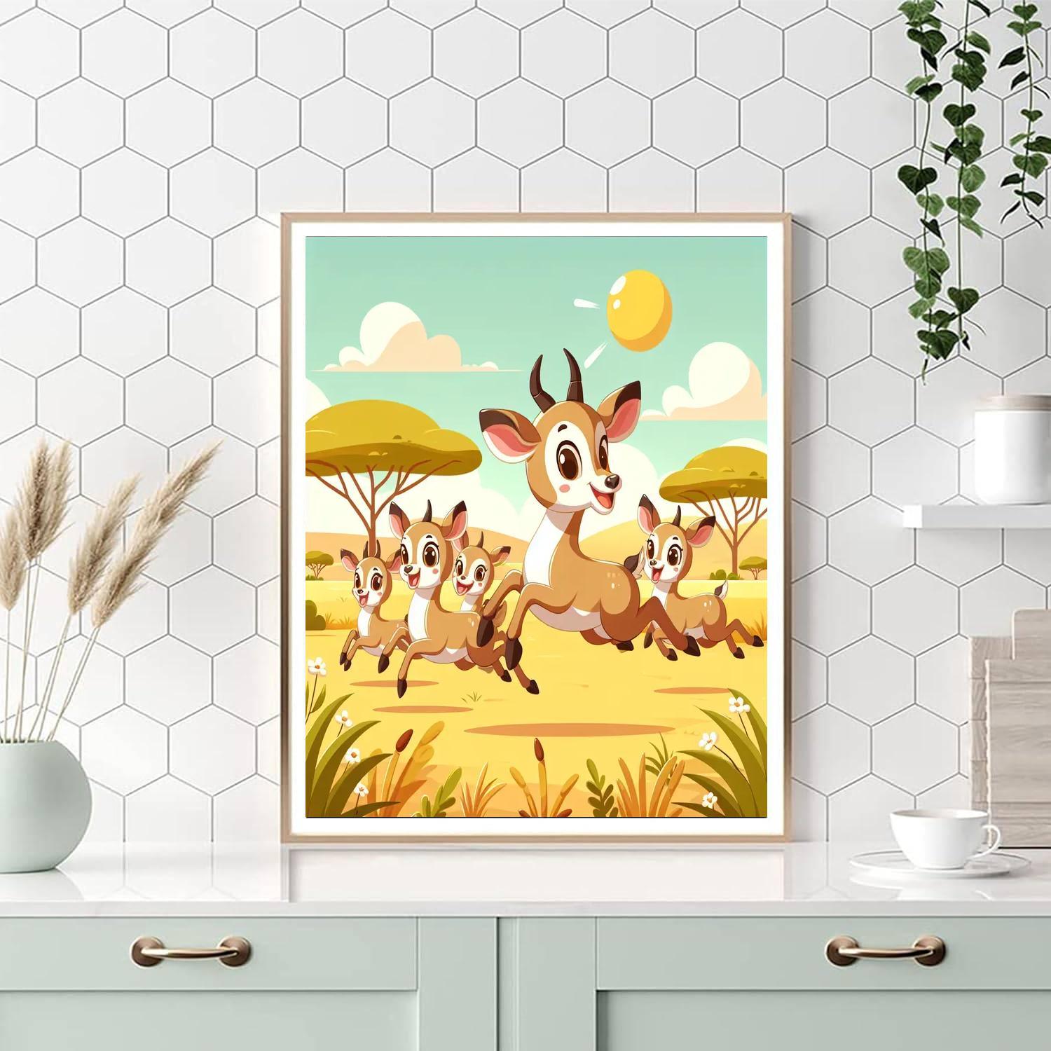 Adventurous Antelopes Paint By Numbers Art