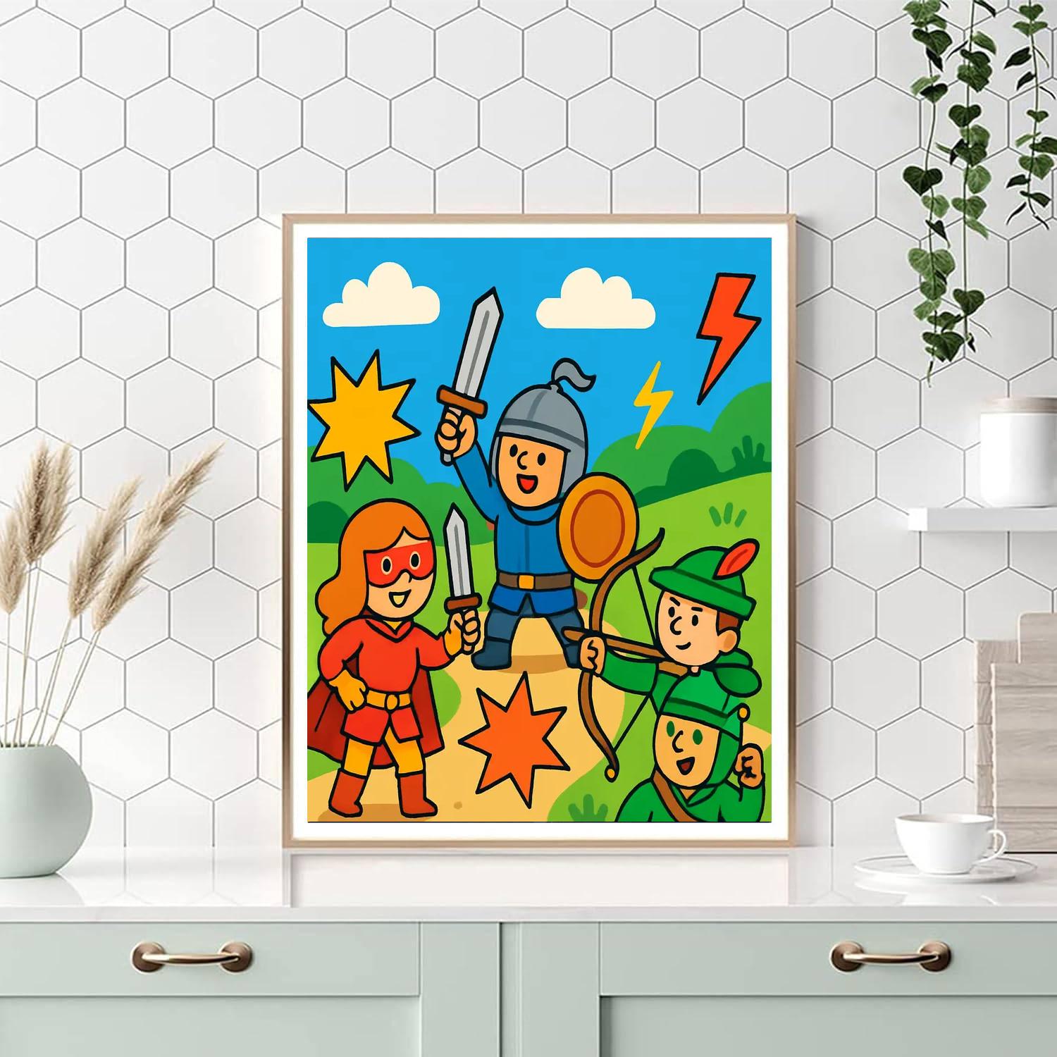 Epic Adventures Of Heroes Painting By Numbers Kit