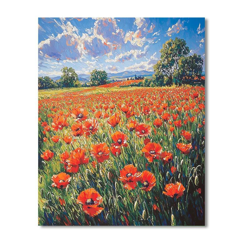 Vincent Van Gogh Inspired Van Gogh's Wild Poppies  Numbered Painting Kits
