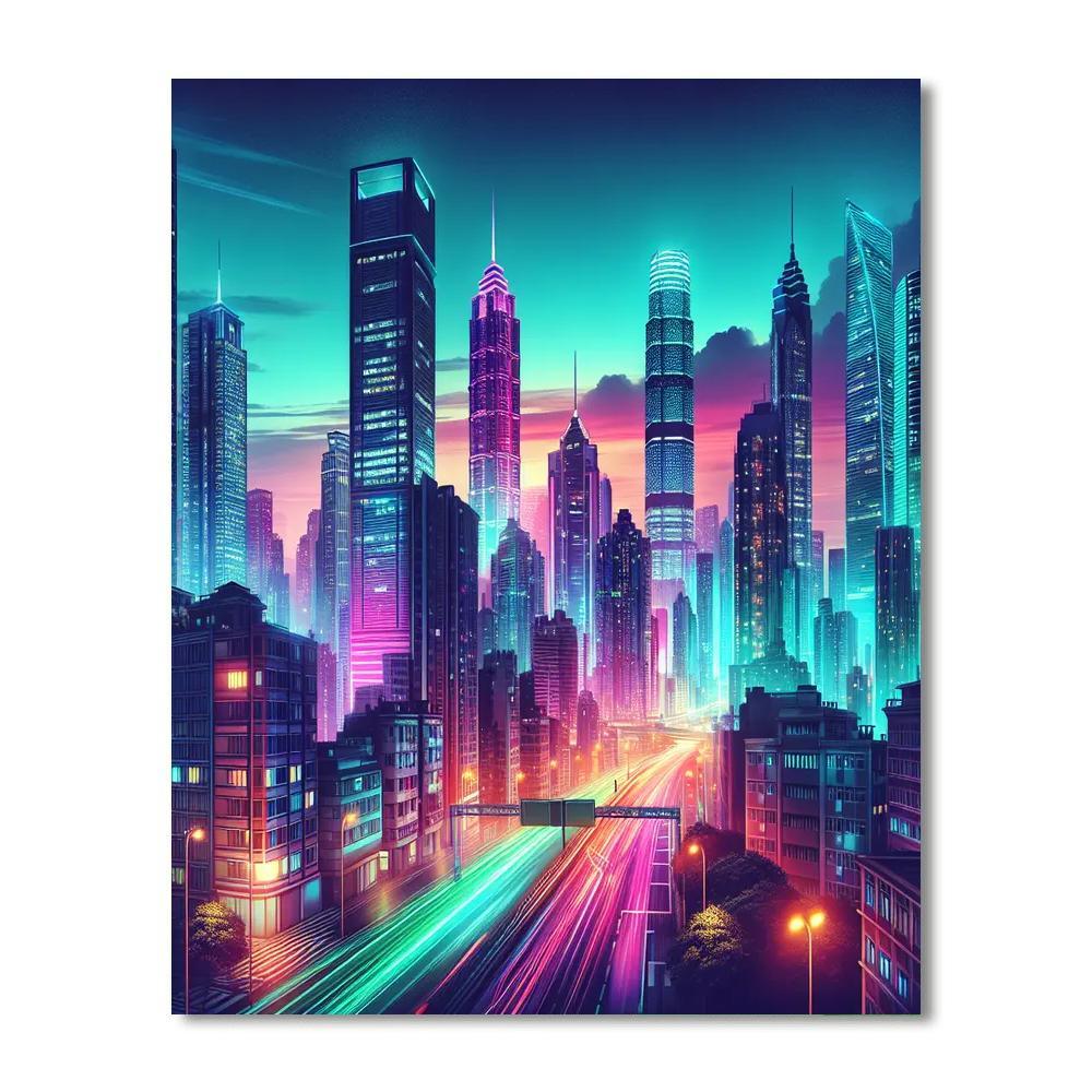 Energetic City Rhythm Paint By Numbers Art
