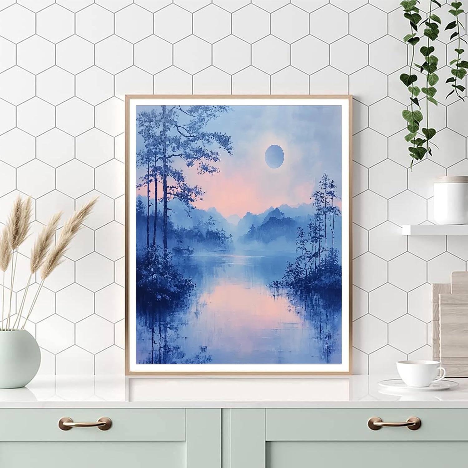 Zhao Mengfu Inspired Enchantment Of Twilight Skies  Paint By Color