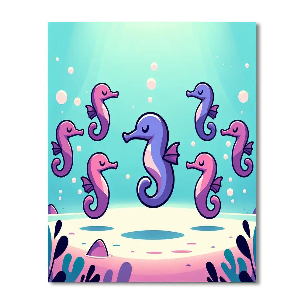 Seahorse's Enchanted Dance Paint By Numbers Kits