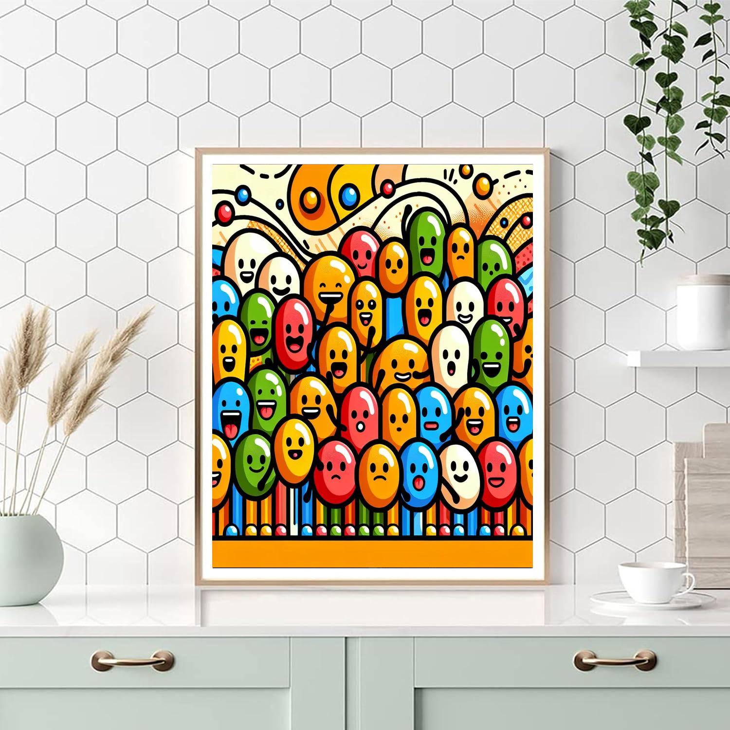 Joyful Jellybean Parade Paint By Numbers Art