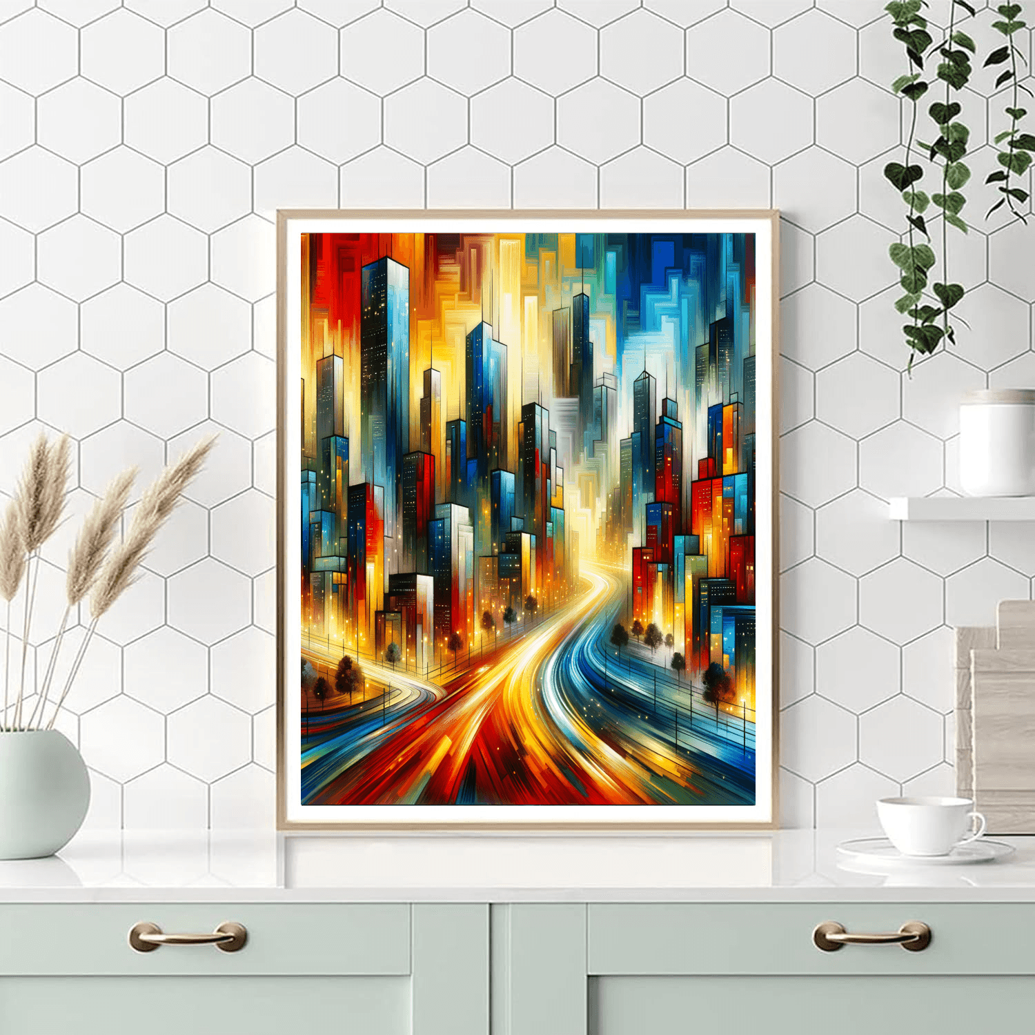 Abstract City Life DIY Paint By Numbers
