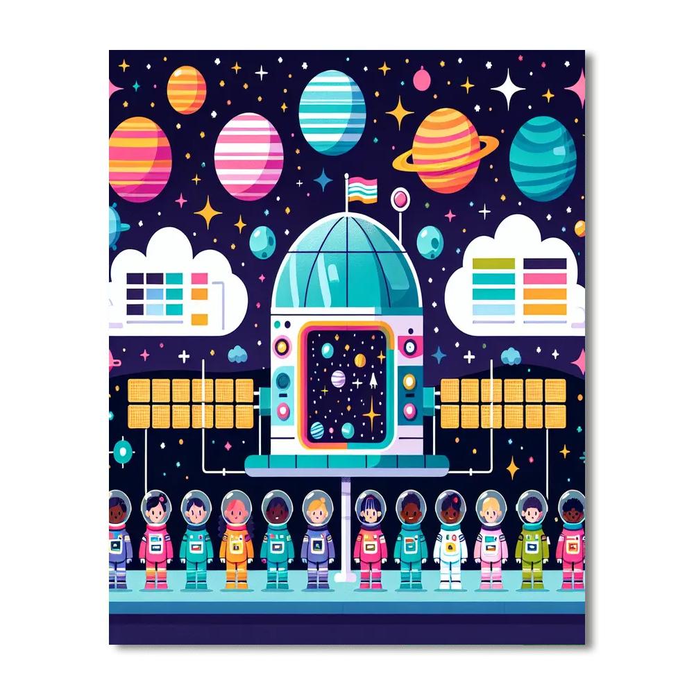 Splendid Space Station Numbered Painting Kits