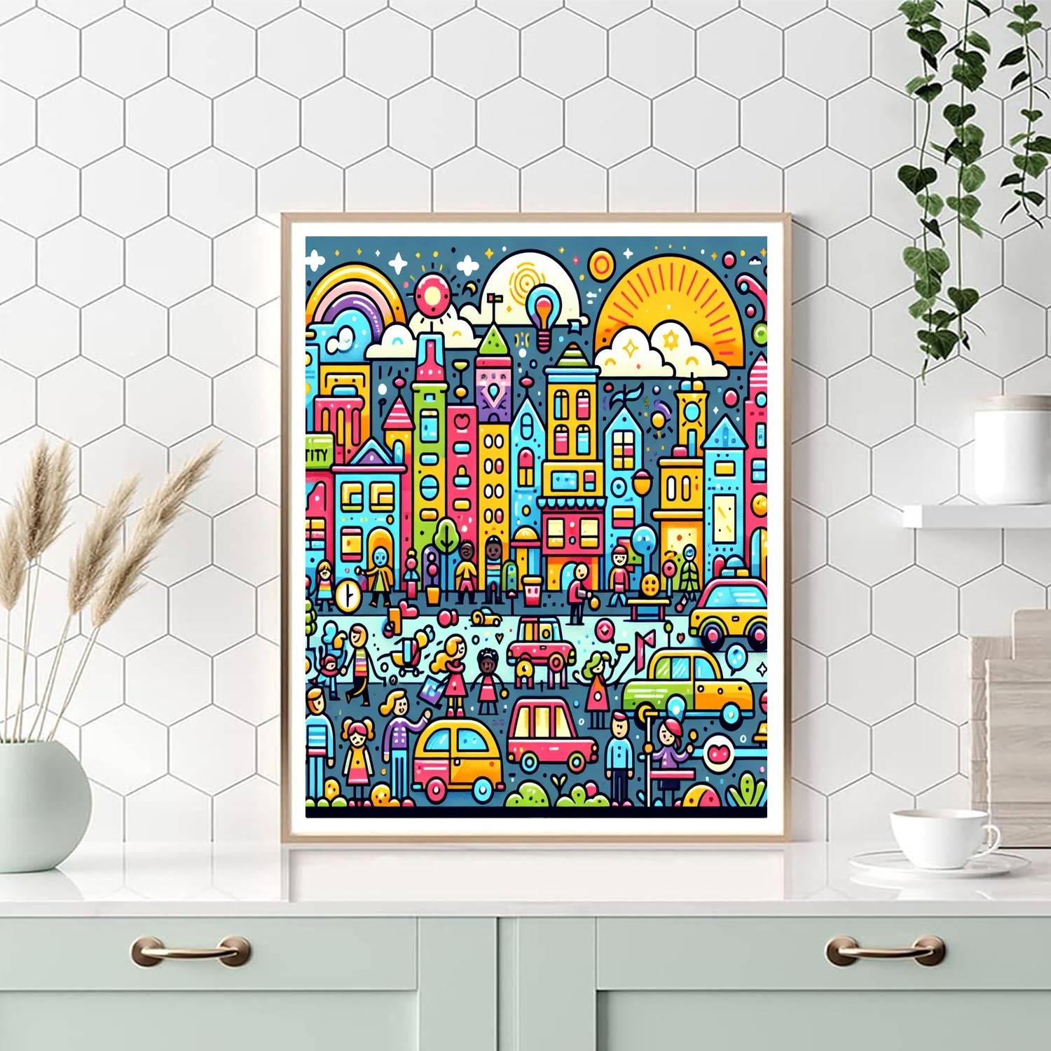 Doodle City Adventure Paint By Numbers