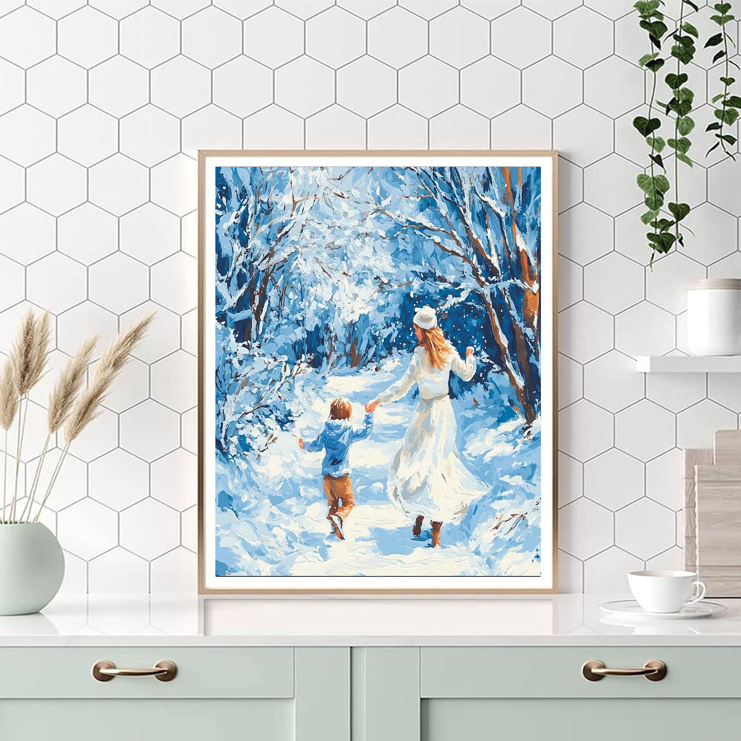 Winter’s Silent Dance Number Painting