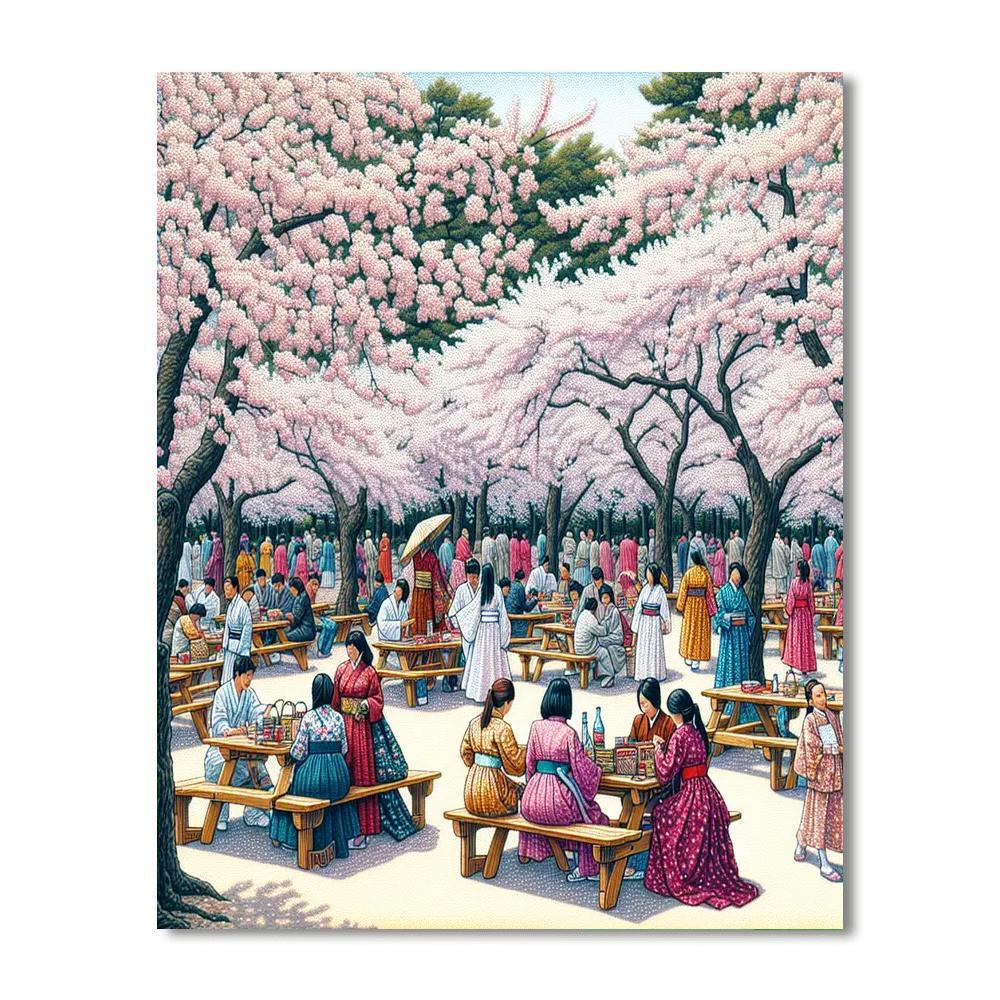 Cherry Blossom Festival - Tokyo Numbered Painting Kits