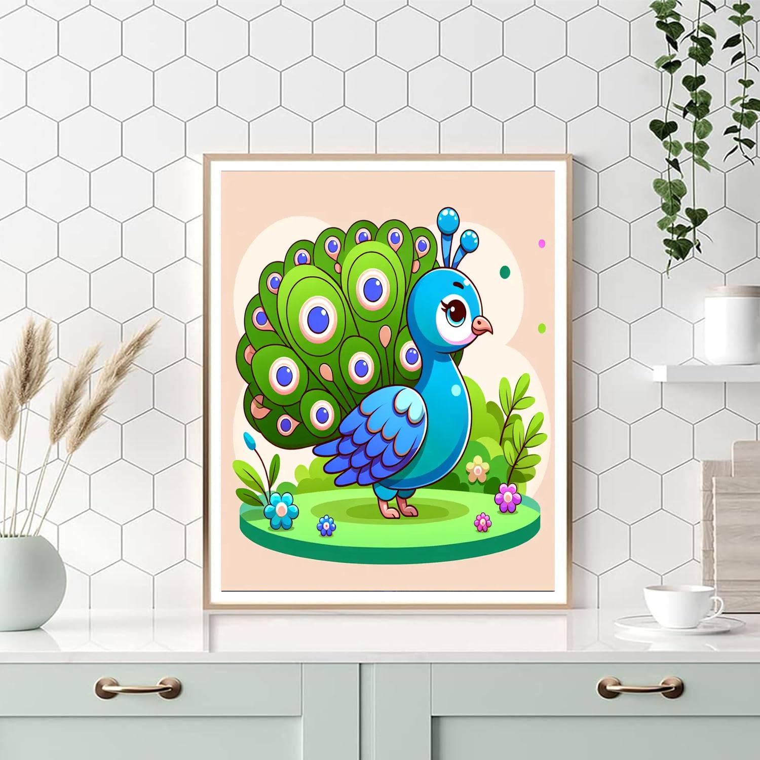 Peacock's Elegant Strut Paint By Numbers Kits