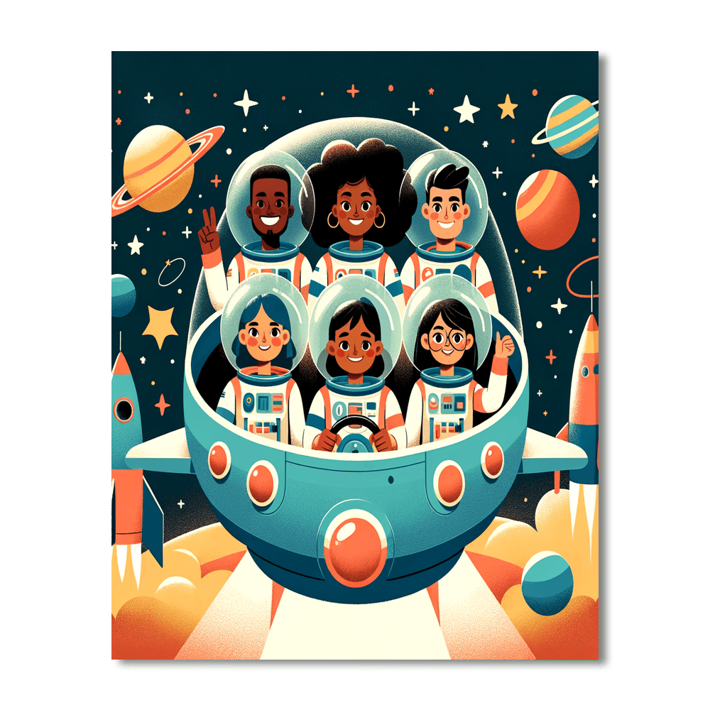 Space Adventure Crew Paint By Number