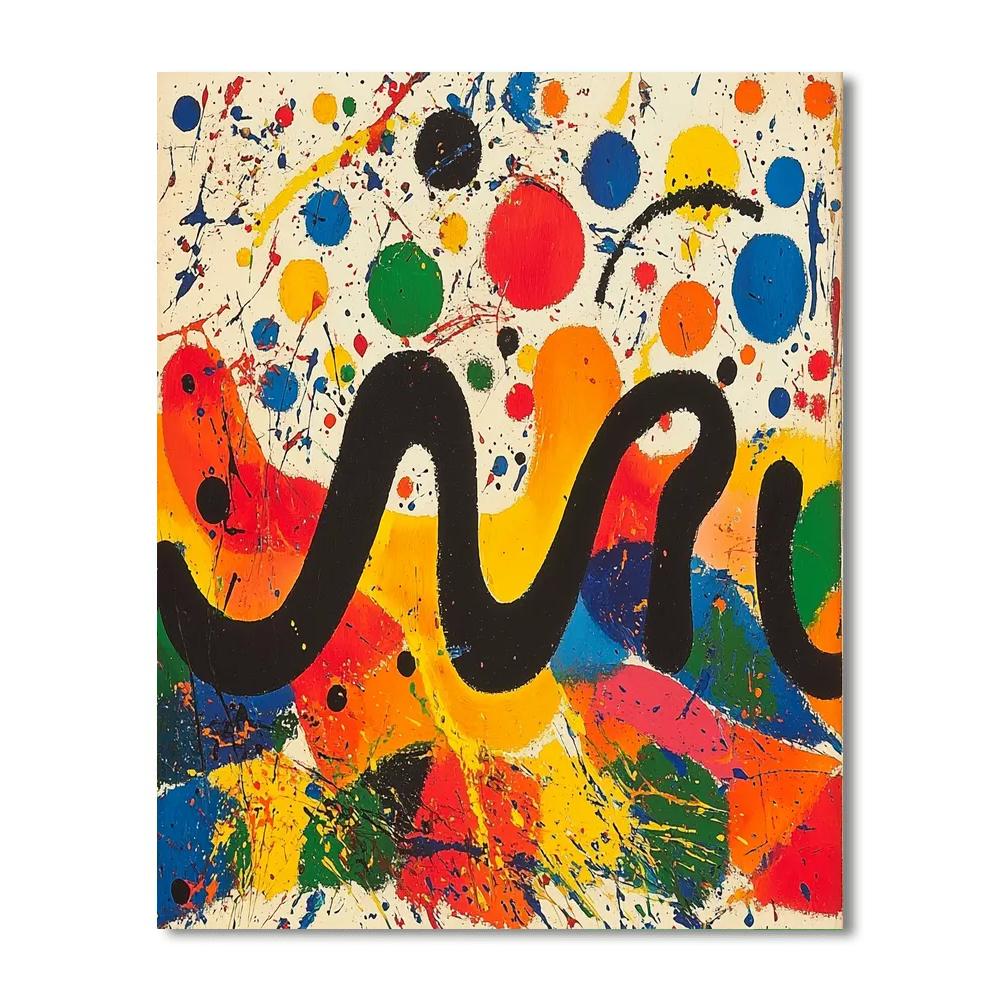 Joan Miró Inspired Vivid Exploration  Paint By Color