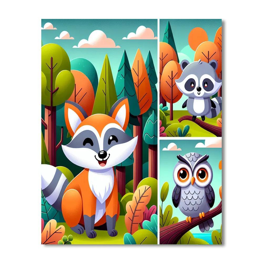 Adventure With Forest Animals Paint By Numbers