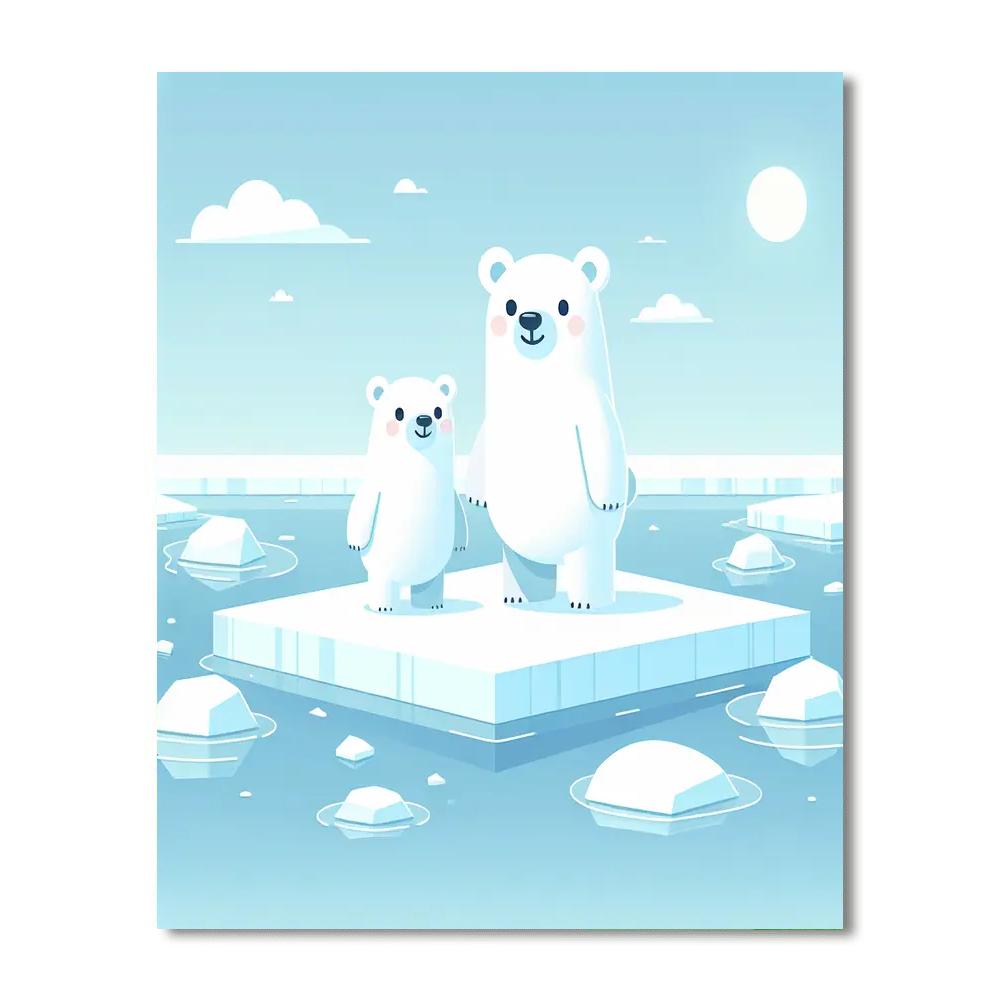 Artic Adventure With Polar Bears Paint By Numbers Kits