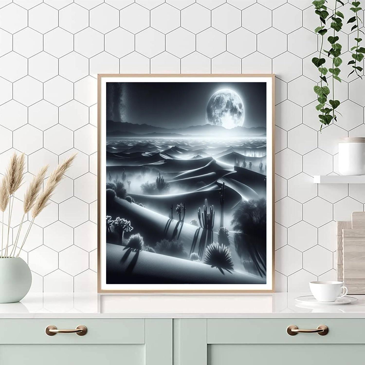 Surreal Moonlit Desert Mirage Painting By Numbers Kit