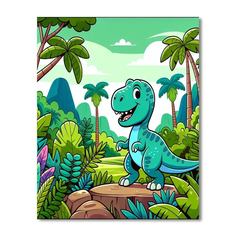 Jurassic Adventure Paint By Numbers Art