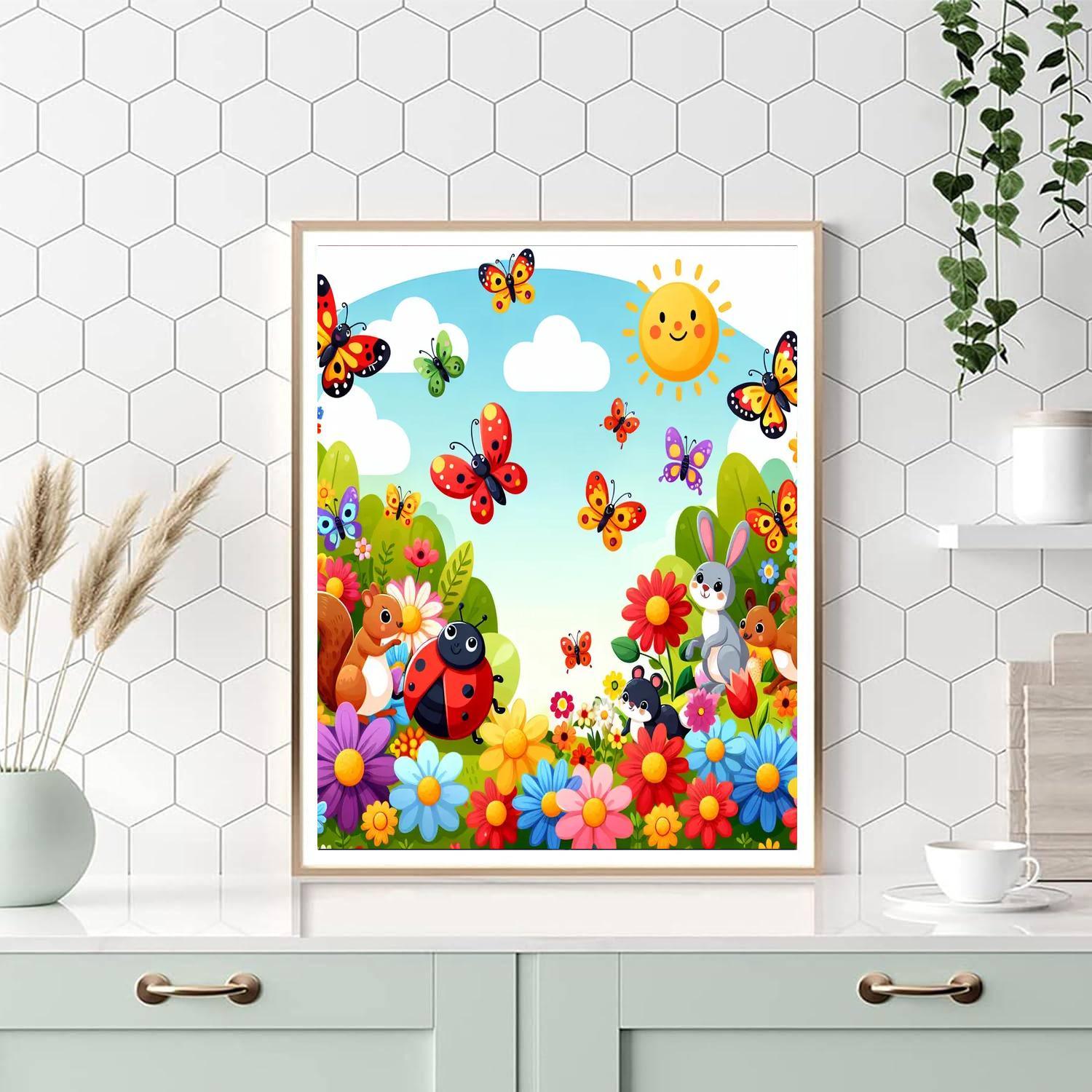 Adventurous Garden Creatures Paint By Numbers Art