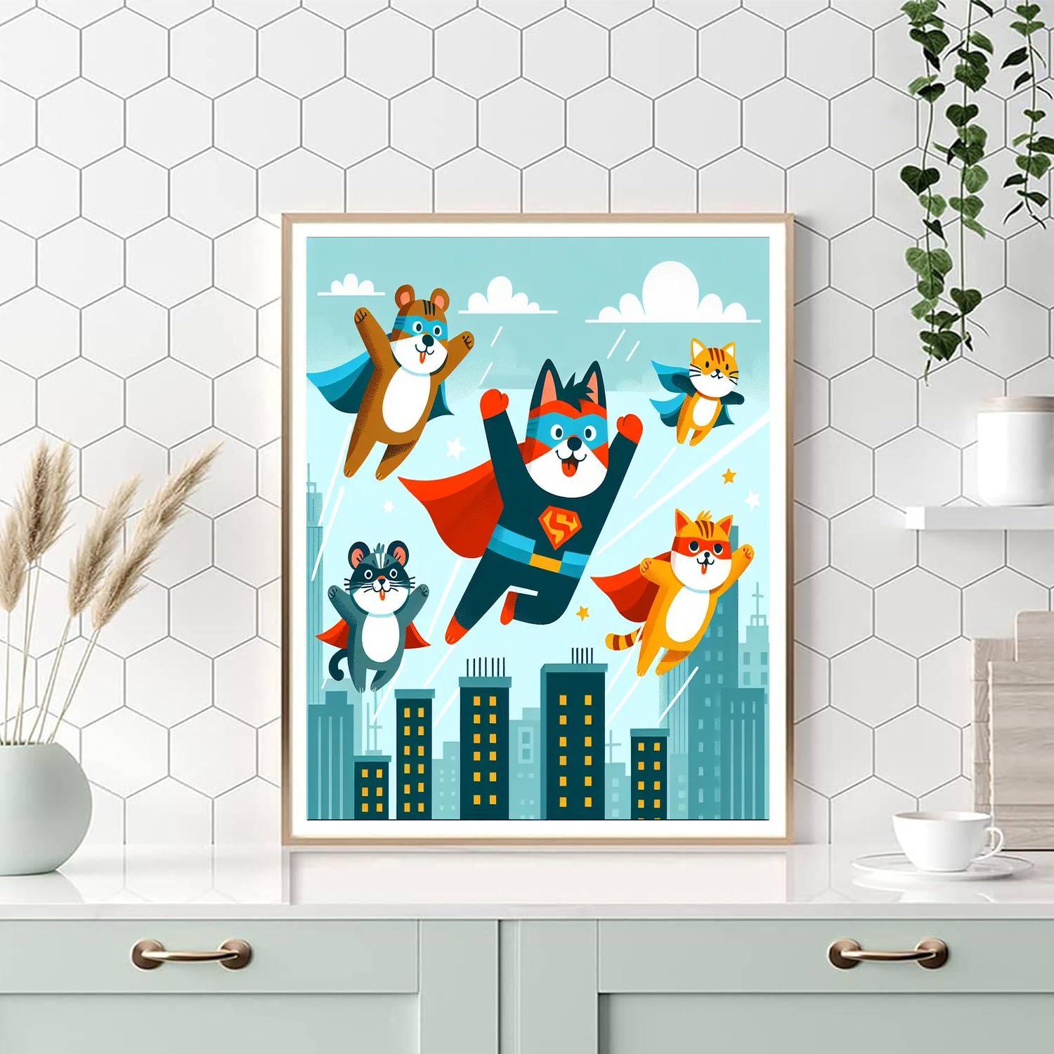 Superhero Pet Squad Paint By Numbers