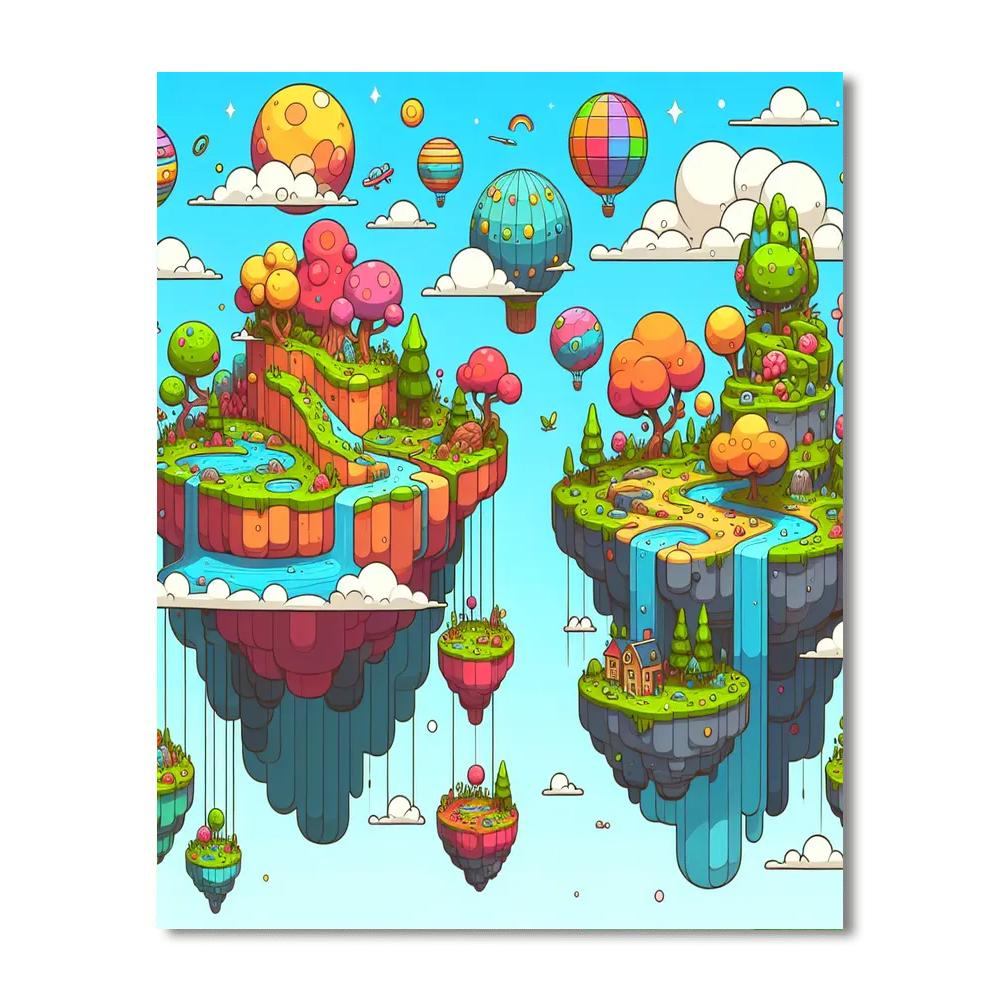 Floating Island Fantasies Painting By Numbers Kit