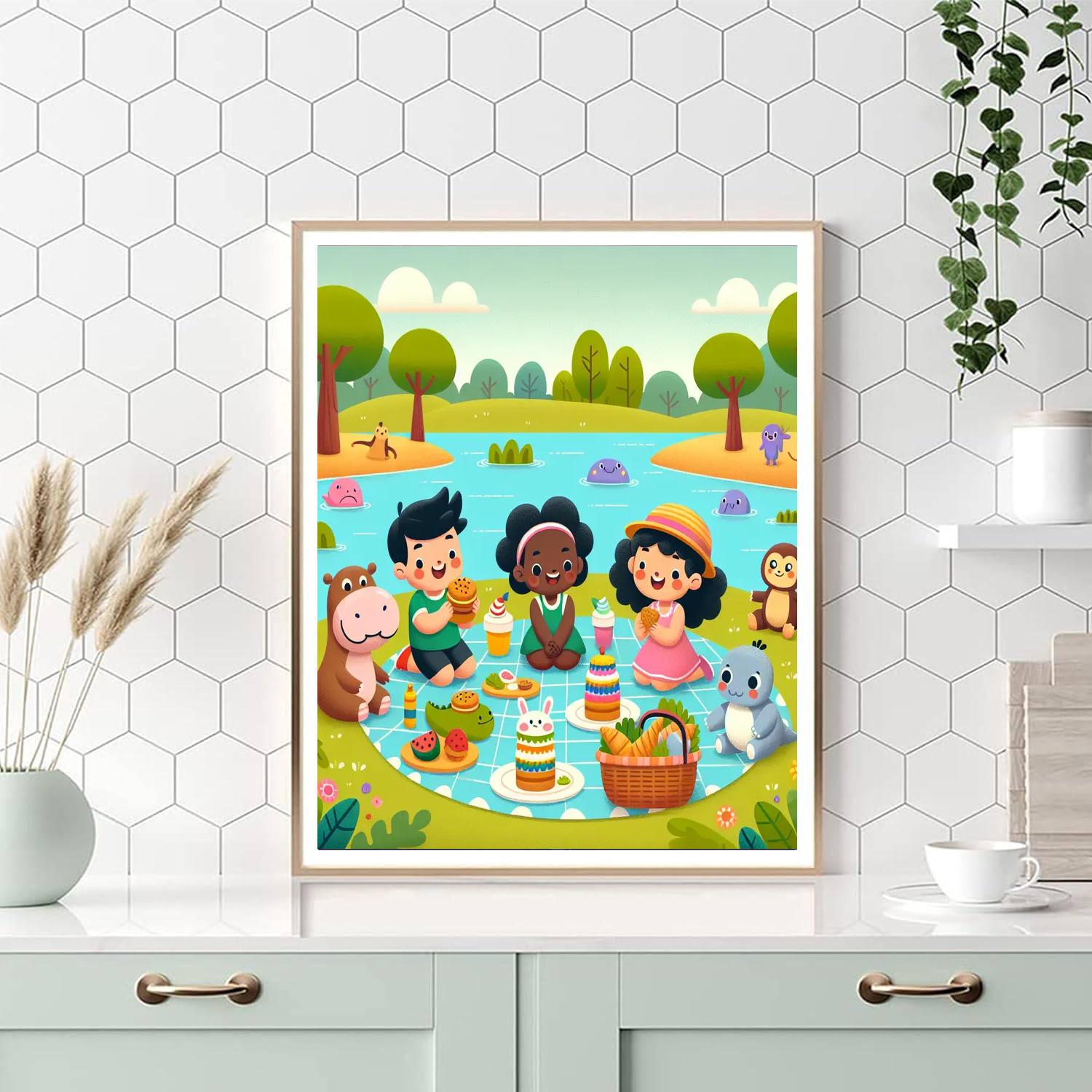Riverside Picnic Fun Paint By Numbers Art