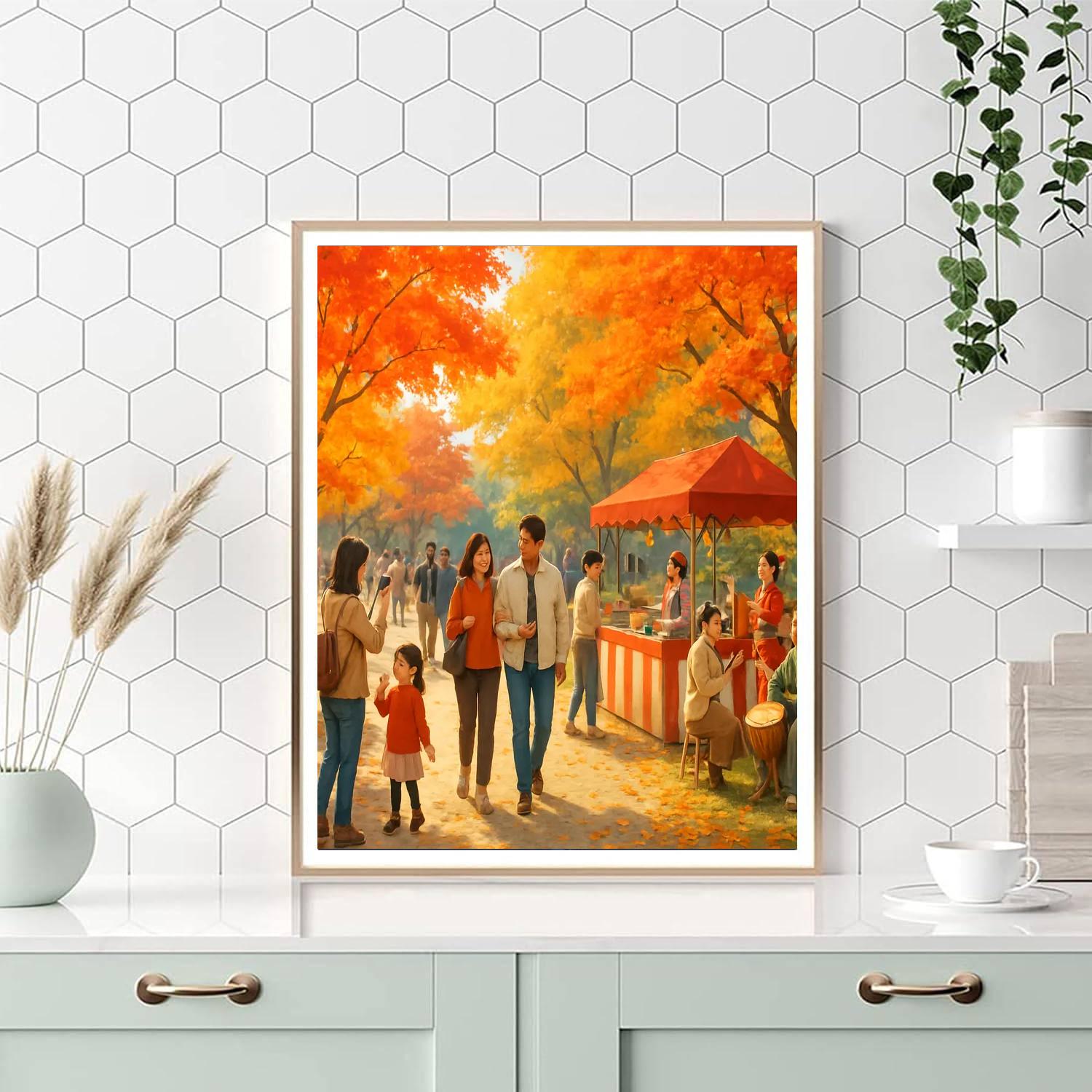 Falling Leaves Festival - South Korea Paint By Numbers Kits
