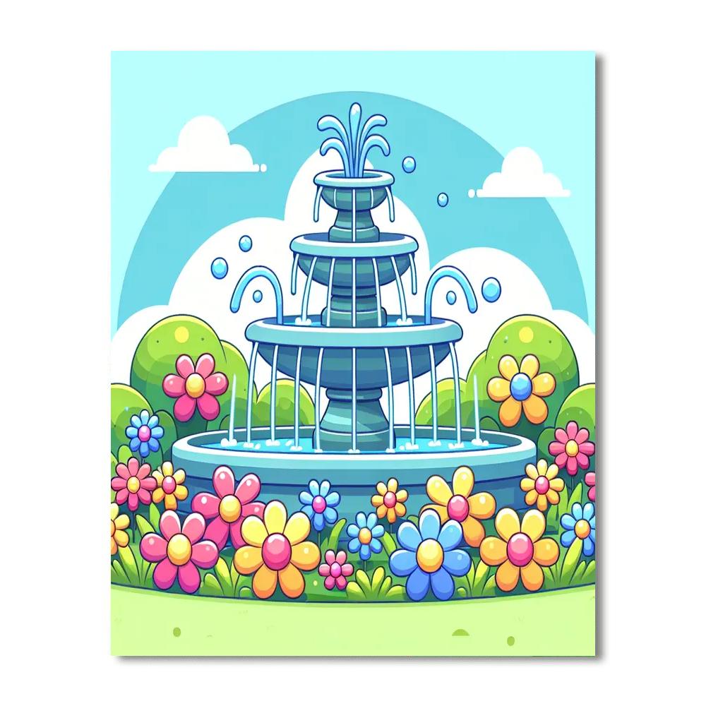 Bubbling Fountain Paint By Numbers Art