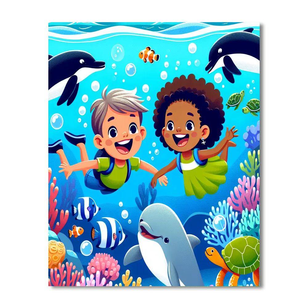 Whimsical Ocean Exploration Number Painting