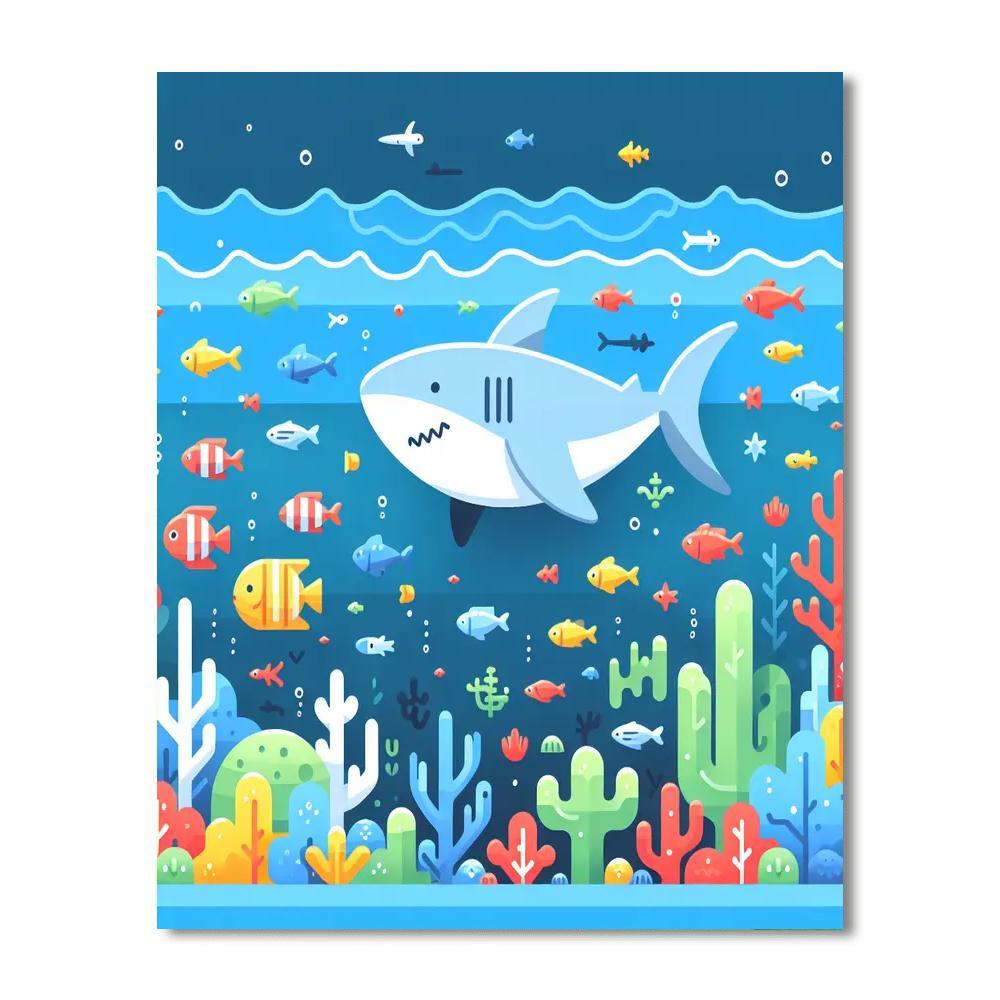 Ocean Explorer Shark Painting By Numbers Kit