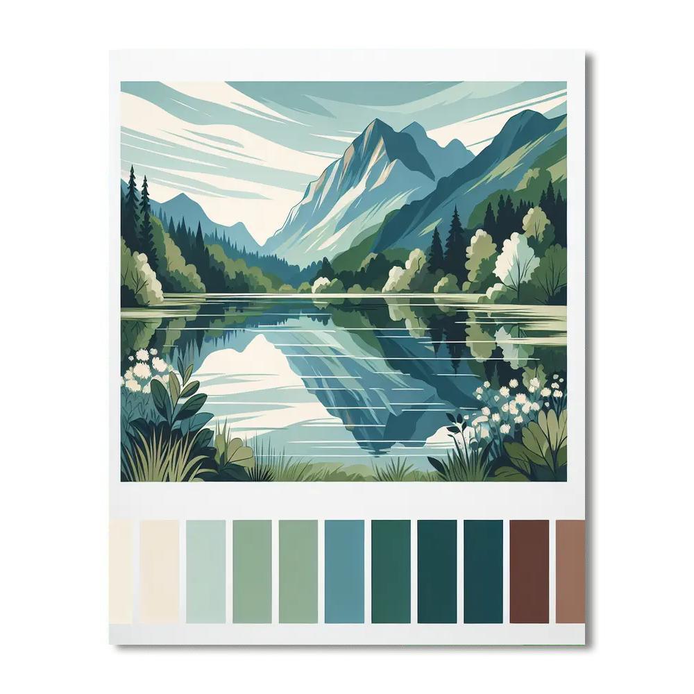 Harmonious Mountain Reflections Paint By Number